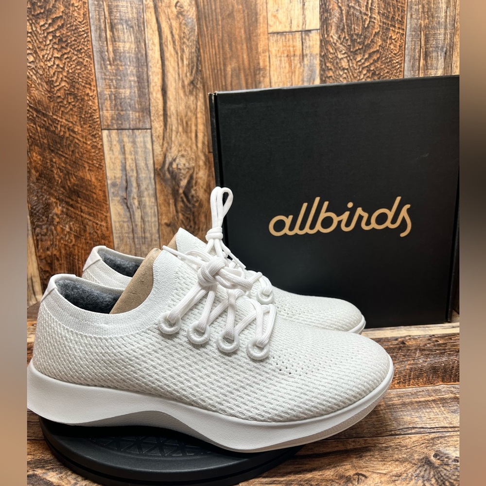 allbirds White Knit Low-Top Sneakers